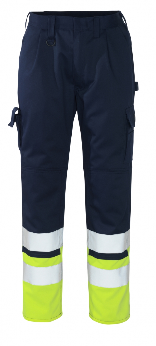 MASCOT-Workwear, Warnschutz-Bundhose, Patos, 76 cm, 310 g/m, marine/gelb