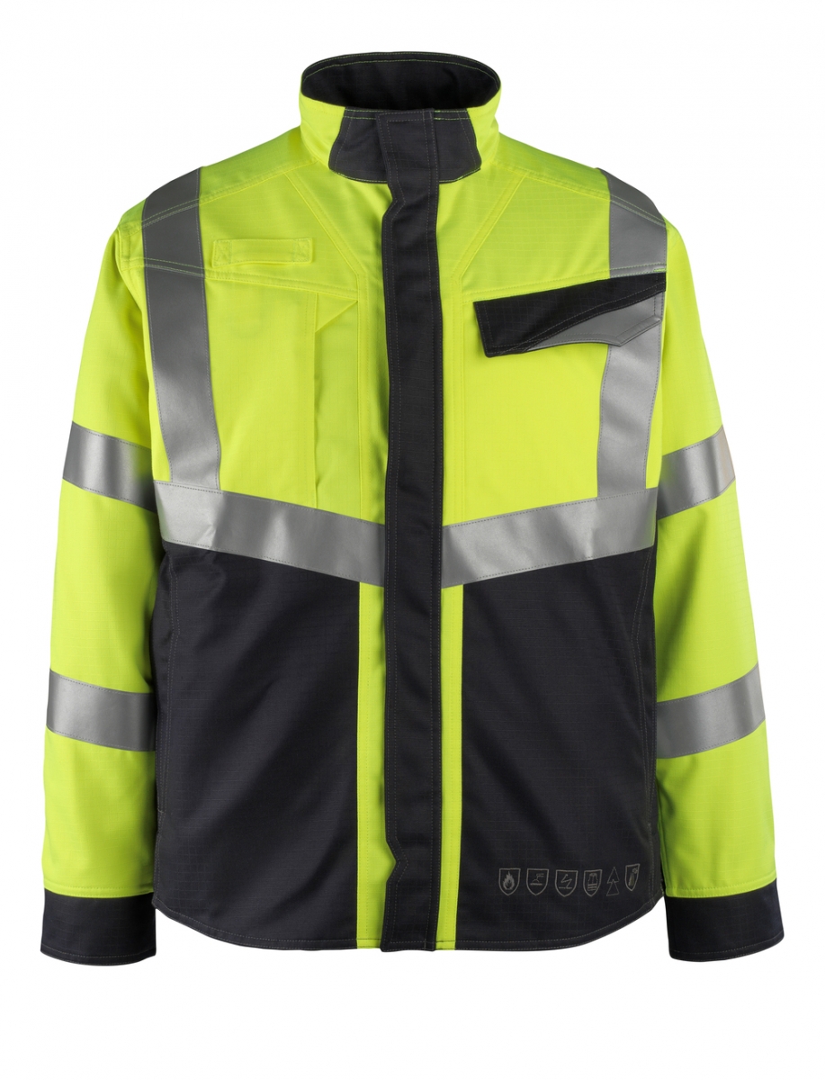 MASCOT-Workwear, Warnschutz-Arbeitsjacke, Biel,  275 g/m, gelb/schwarzblau