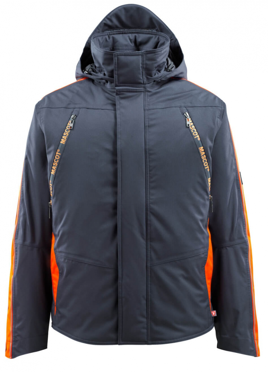 MASCOT-Pilotenjacke, Tolosa, HARDWEAR, 250 g/m, schwarzblau/orange