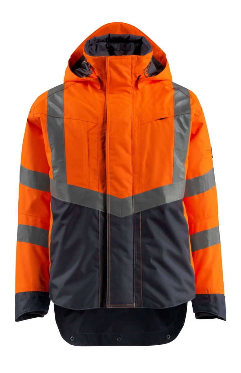 MASCOT-Workwear, Warnschutz-Jacke, Harlow,  210 g/m, orange/schwarzblau