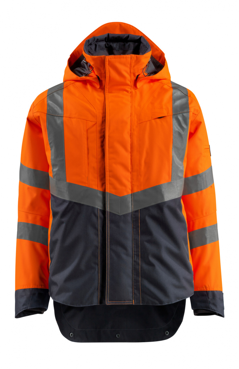 MASCOT-Workwear, Warnschutz-Jacke, Harlow,  210 g/m, orange/schwarzblau