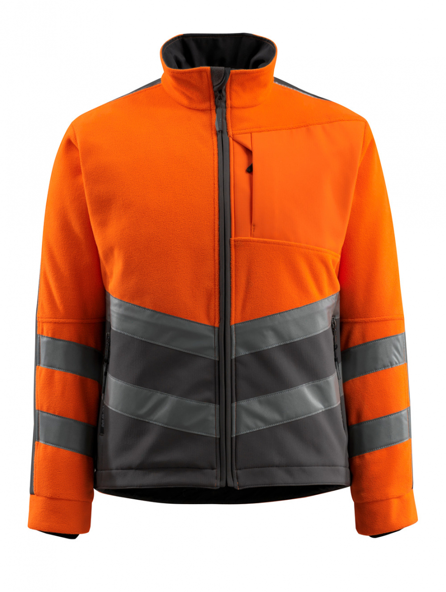 MASCOT-Workwear, Warnschutz-Fleecejacke, Sheffield, 345 g/m², orange/dunkelanthrazit
