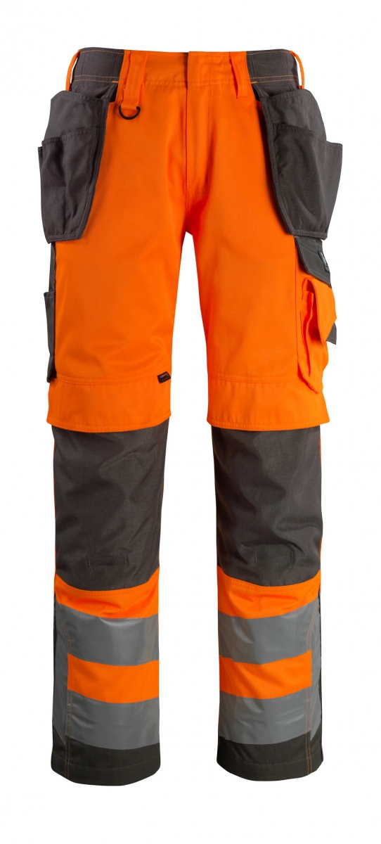 MASCOT-Workwear, Warnschutz-Bundhose, Wigan,  76 cm, 290 g/m, orange/dunkelanthrazit