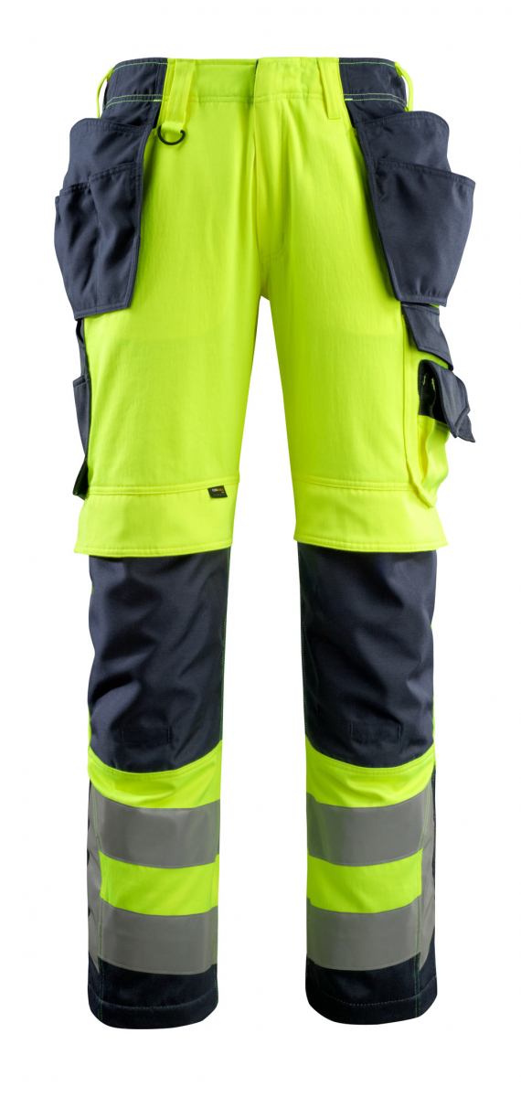 MASCOT-Workwear, Warnschutz-Bundhose, Wigan, 82 cm, 290 g/m², gelb/schwarzblau