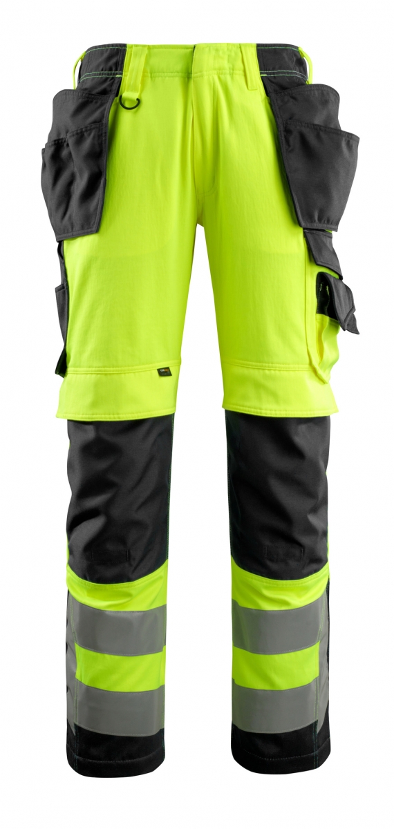 MASCOT-Workwear, Warnschutz-Bundhose, Wigan,  76 cm, 290 g/m, gelb/schwarz