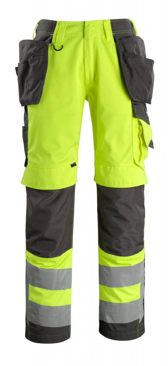 MASCOT-Workwear, Warnschutz-Bundhose, Wigan, 90 cm, 290 g/m², gelb/dunkelanthrazit