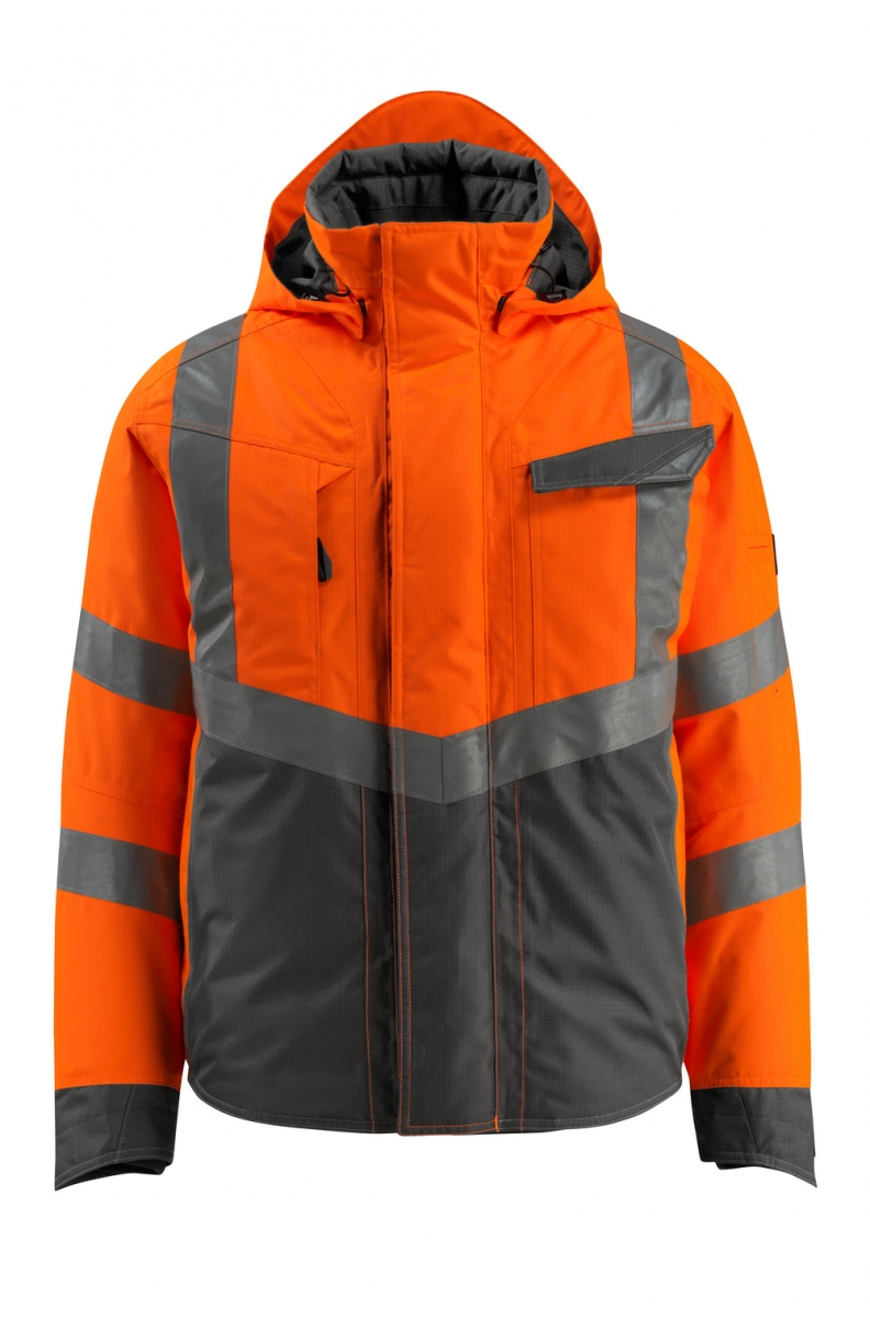 MASCOT-Workwear, Warnschutz-Pilotenjacke, Hastings,  210 g/m, orange/schwarzblau