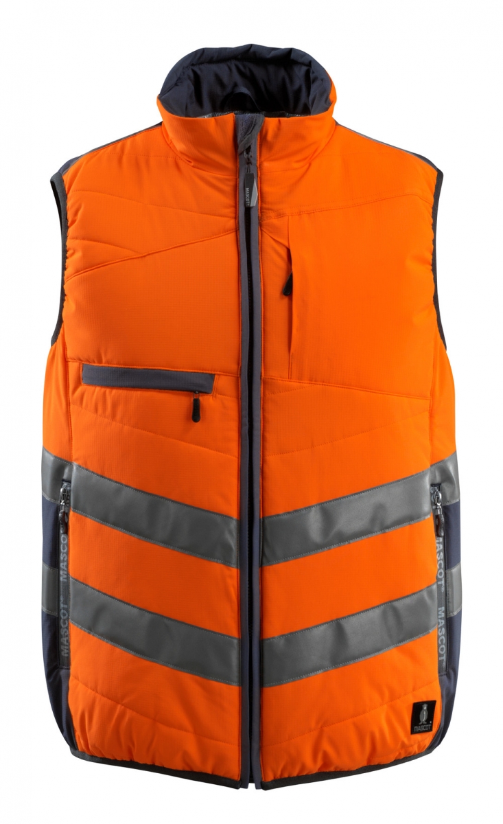 MASCOT-Workwear, Warnschutz-Thermoweste, Grimsby,  115 g/m, orange/schwarzblau