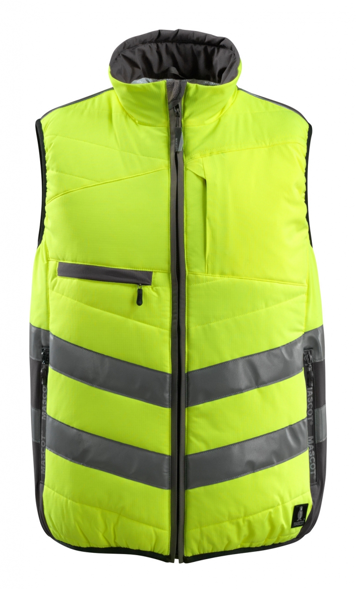 MASCOT-Workwear, Warnschutz-Thermoweste, Grimsby,  115 g/m, gelb/dunkelanthrazit
