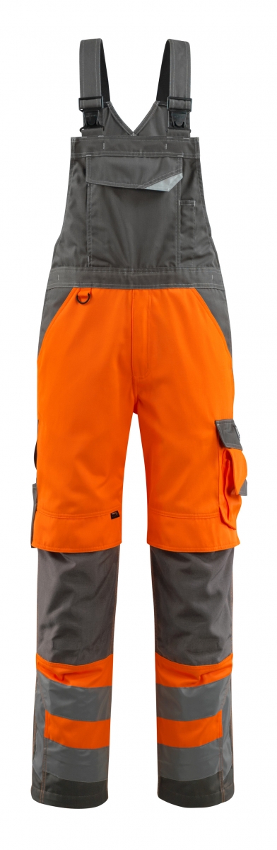 MASCOT-Workwear, Warnschutz-Latzhose, Newcastle,  76 cm, 290 g/m, orange/dunkelanthrazit