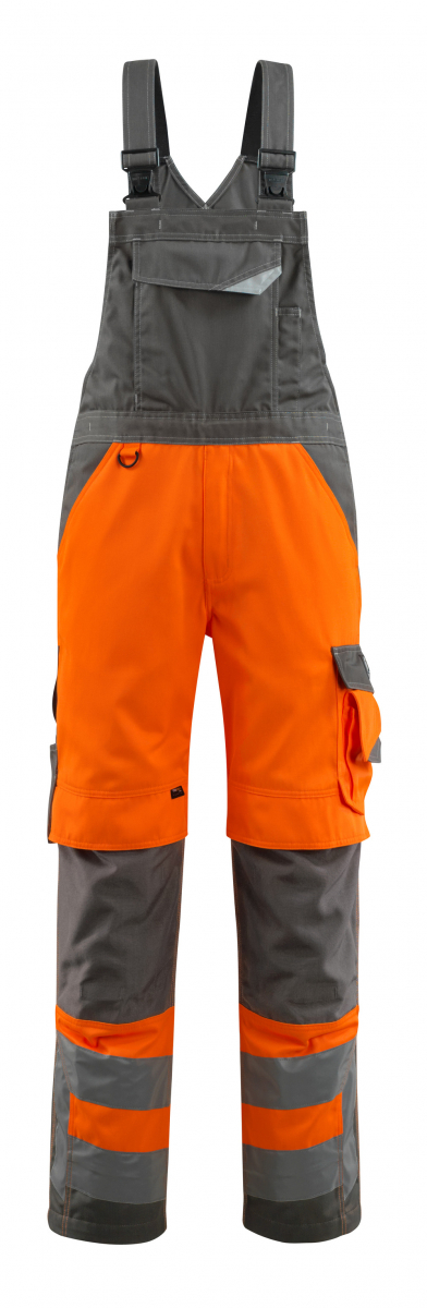 MASCOT-Workwear, Warnschutz-Latzhose, Newcastle, 76 cm, 290 g/m², orange/dunkelanthrazit