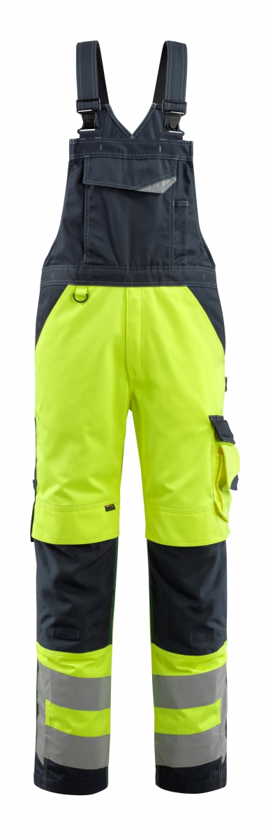MASCOT-Workwear, Warnschutz-Latzhose, Newcastle,  82 cm, 290 g/m, gelb/schwarzblau