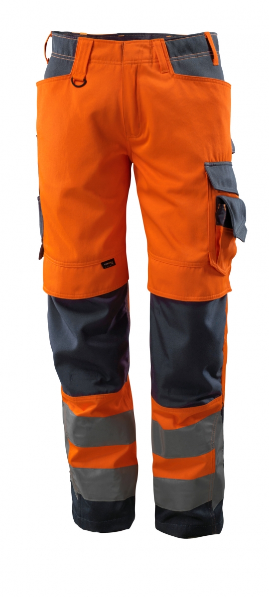 MASCOT-Workwear, Warnschutz-Bundhose, Kendal,  76 cm, 290 g/m, orange/schwarzblau