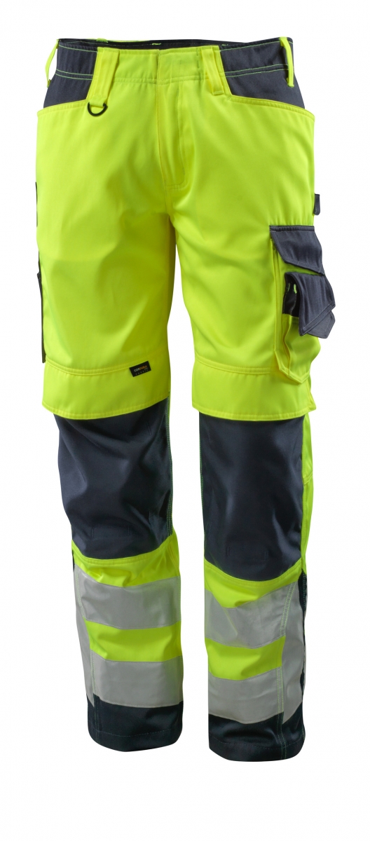 MASCOT-Workwear, Warnschutz-Bundhose, Kendal,  76 cm, 290 g/m, gelb/schwarzblau