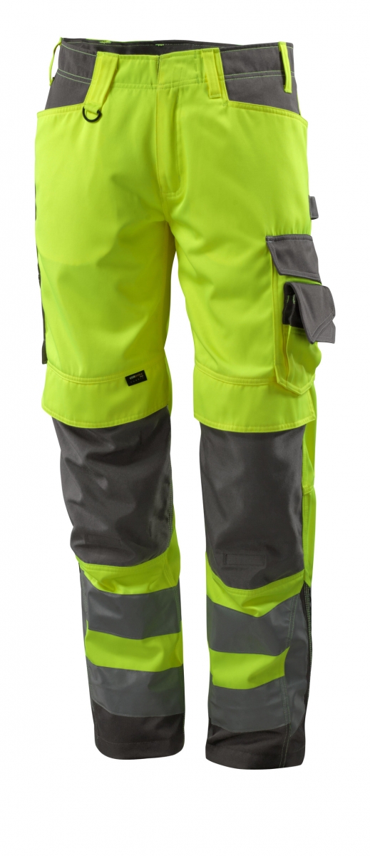 MASCOT-Workwear, Warnschutz-Bundhose, Kendal,  90 cm, 290 g/m, gelb/dunkelanthrazit