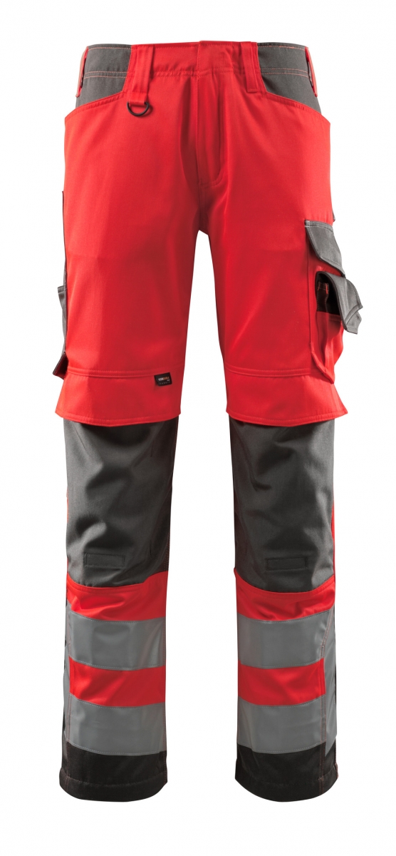 MASCOT-Workwear, Warnschutz-Bundhose, Kendal,  76 cm, 290 g/m, rot/dunkelanthrazit