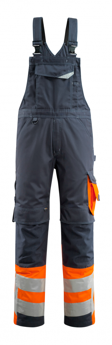 MASCOT-Workwear, Warnschutz-Latzhose, Sunderland, 90 cm, 290 g/m², schwarzblau/orange