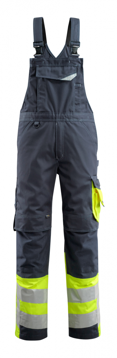 MASCOT-Workwear, Warnschutz-Latzhose, Sunderland, 90 cm, 290 g/m², schwarzblau/gelb