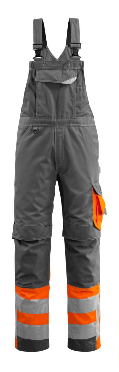 MASCOT-Workwear, Warnschutz-Latzhose, Sunderland, 82 cm, 290 g/m², dunkelanthrazit/orange