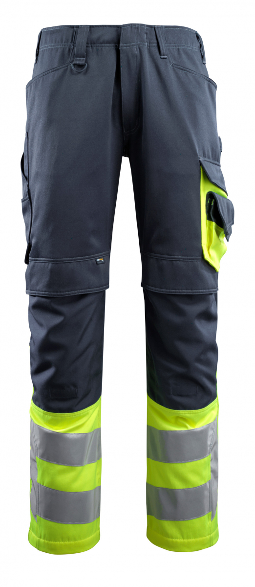 MASCOT-Workwear, Warnschutz-Bundhose, Leeds, 90 cm, 290 g/m², schwarzblau/gelb