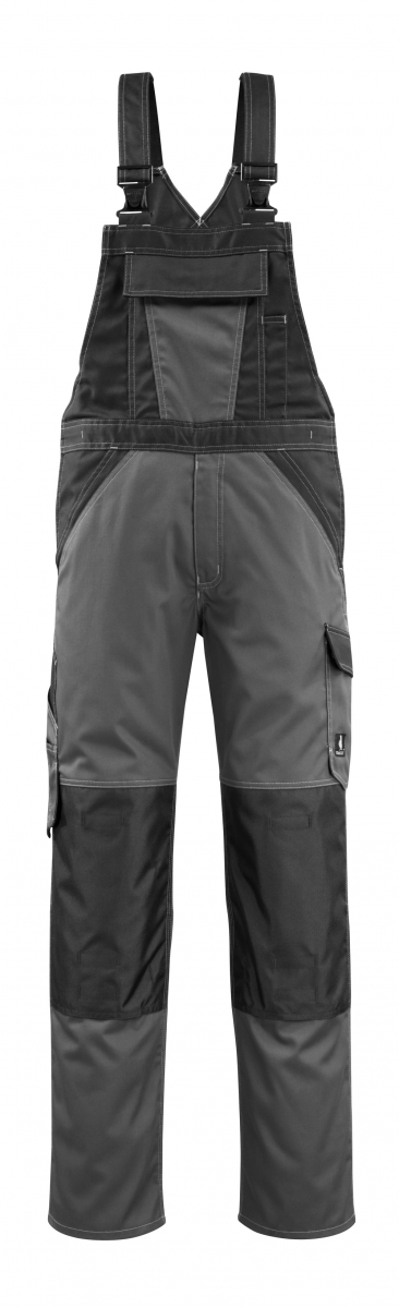 MASCOT-Workwear, Latzhose, Leeton, 82 cm, 245 g/m², dunkelanthrazit/schwarz