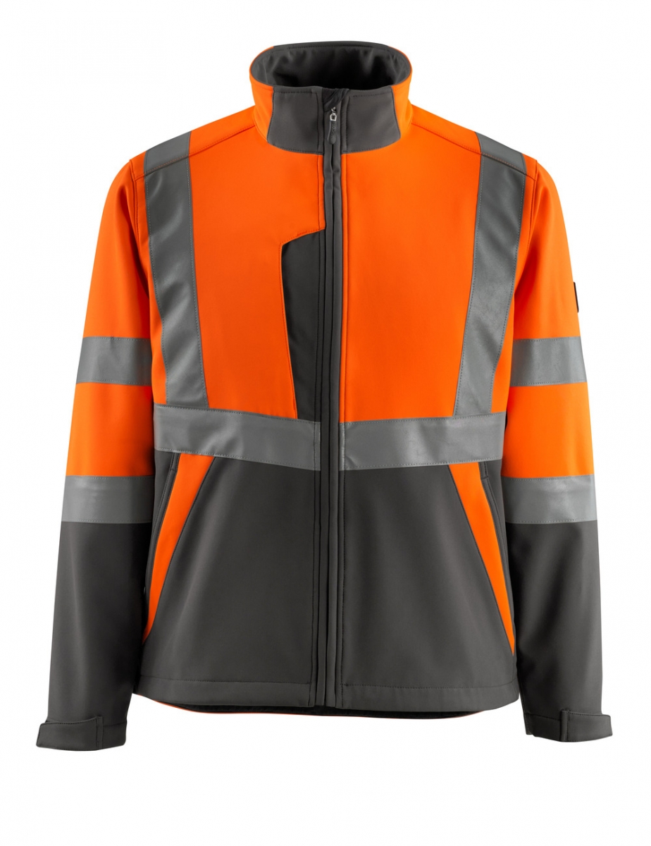 MASCOT-Workwear, Warnschutz-Soft Shell Jacke, Kiama,  280 g/m, orange/dunkelanthrazit