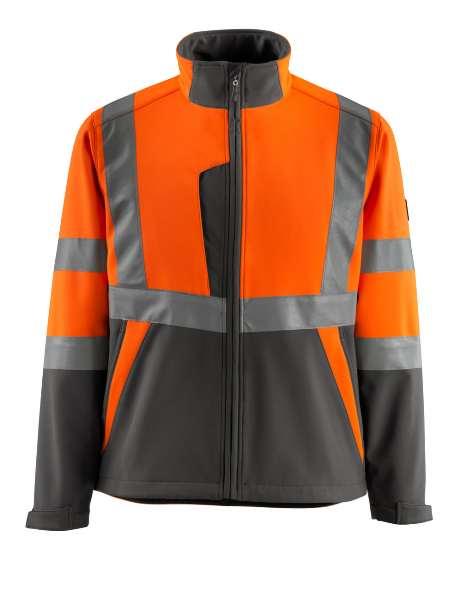 MASCOT-Workwear, Warnschutz-Soft Shell Jacke, Kiama,  280 g/m, orange/dunkelanthrazit