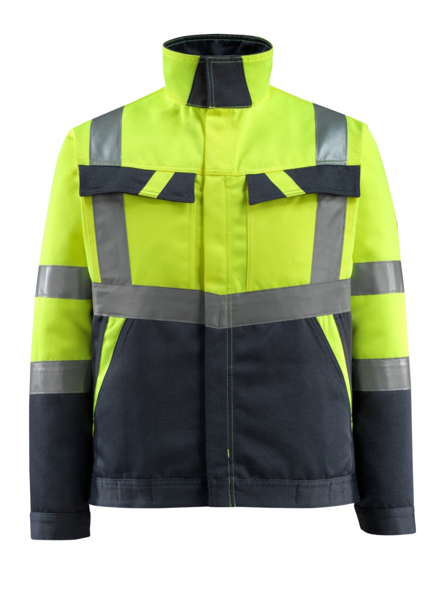 MASCOT-Workwear, Warnschutz-Jacke, Forster,  285 g/m, gelb/schwarzblau