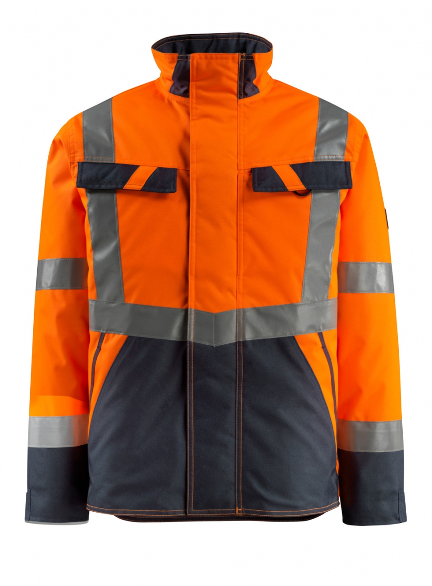 MASCOT-Workwear, Warnschutz-Pilotenjacke, Penrith,  210 g/m, orange/schwarzblau