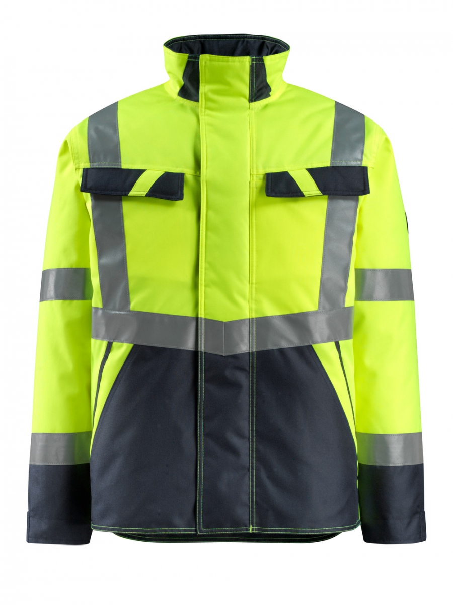 MASCOT-Workwear, Warnschutz-Pilotenjacke, Penrith,  210 g/m, gelb/schwarzblau