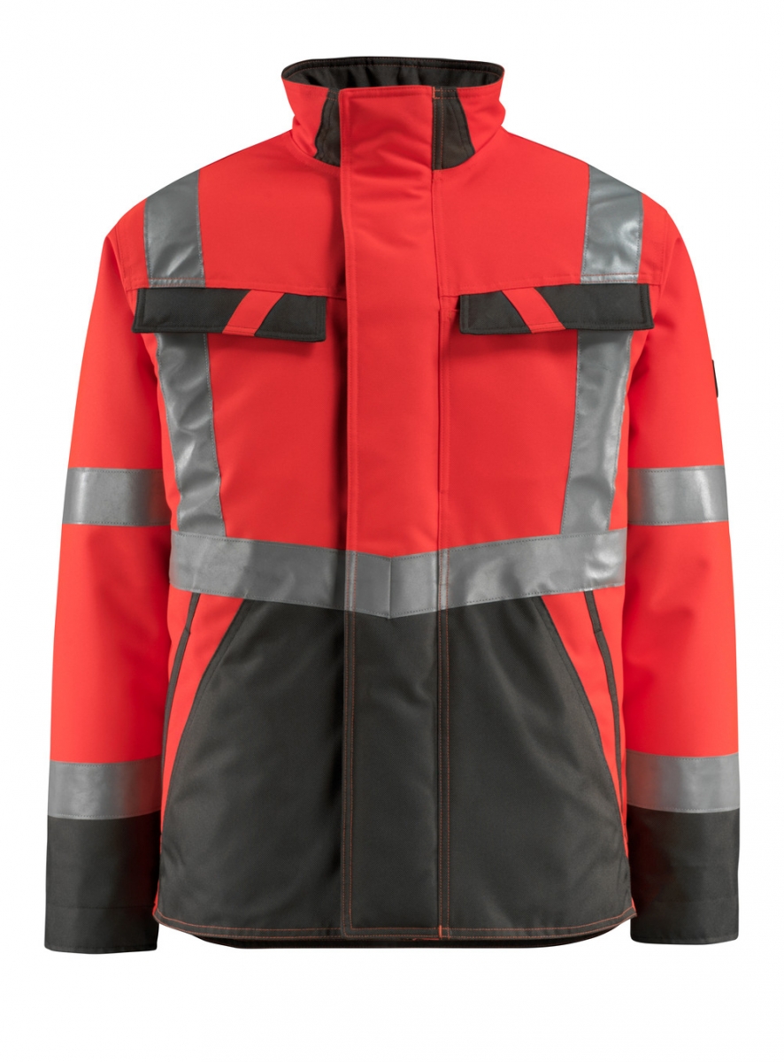 MASCOT-Workwear, Warnschutz-Pilotenjacke, Penrith,  210 g/m, rot/dunkelanthrazit