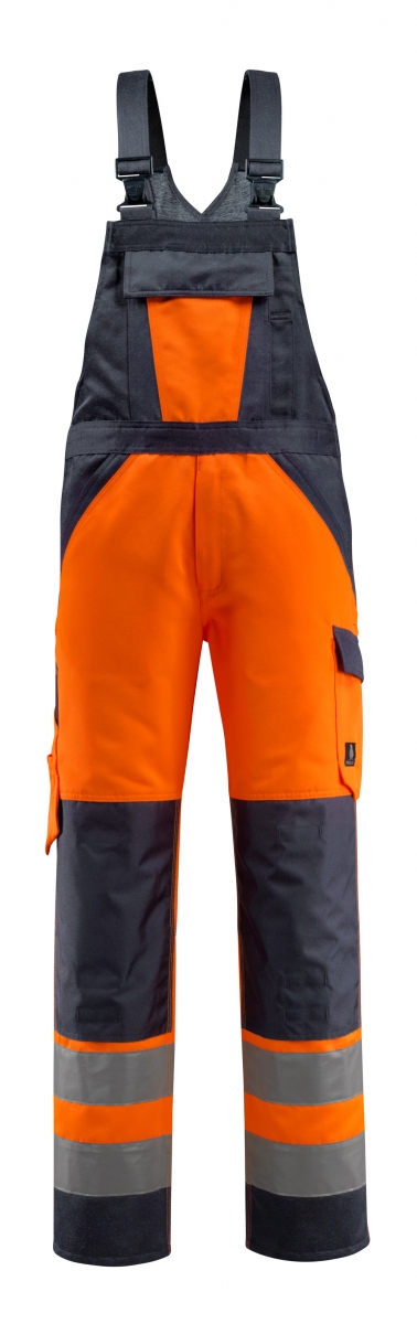 MASCOT-Workwear, Warnschutz-Latzhose, Gosford,  76 cm, 285 g/m, orange/schwarzblau