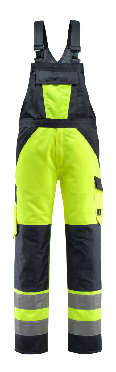MASCOT-Workwear, Warnschutz-Latzhose, Gosford,  76 cm, 285 g/m, gelb/schwarzblau