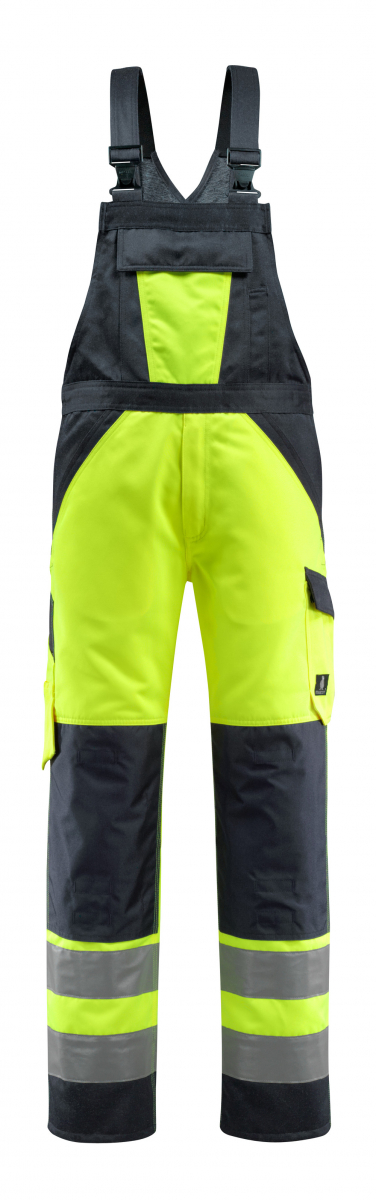 MASCOT-Workwear, Warnschutz-Latzhose, Gosford, 76 cm, 285 g/m², gelb/schwarzblau