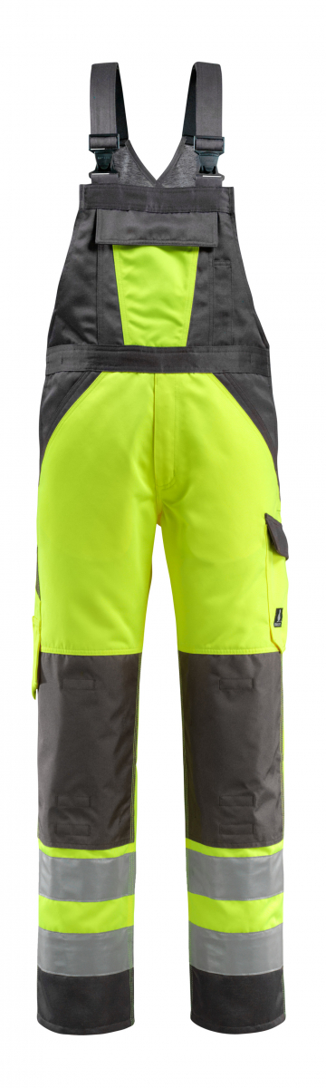 MASCOT-Workwear, Warnschutz-Latzhose, Gosford, 76 cm, 285 g/m², gelb/dunkelanthrazit