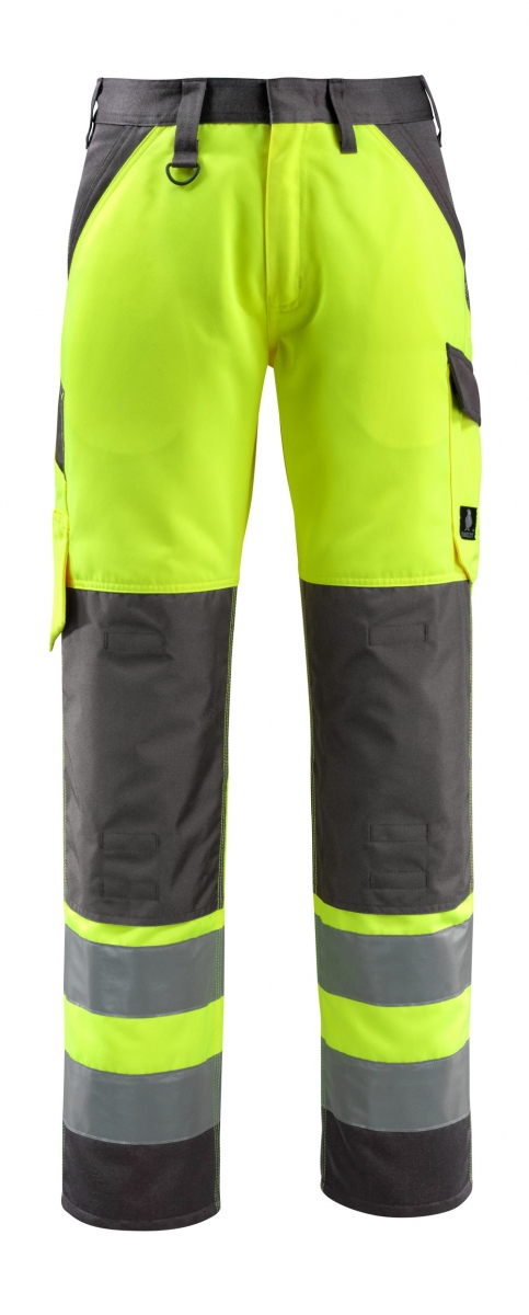 MASCOT-Workwear, Warnschutz-Bundhose, Maitland,  90 cm, 285 g/m, gelb/dunkelanthrazit