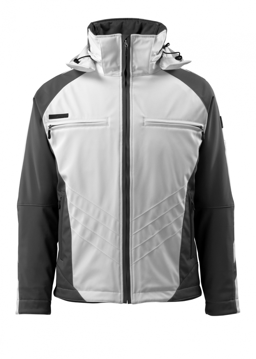 MASCOT-Workwear, Kälteschutz, Soft Shell Jacke, Darmstadt, 305 g/m², weiß/dunkelanthrazit