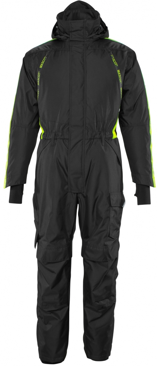 MASCOT-Workwear, Klteschutz, Winteroverall mit Knietaschen, 270 g/m, schwarz/leuchtgelb