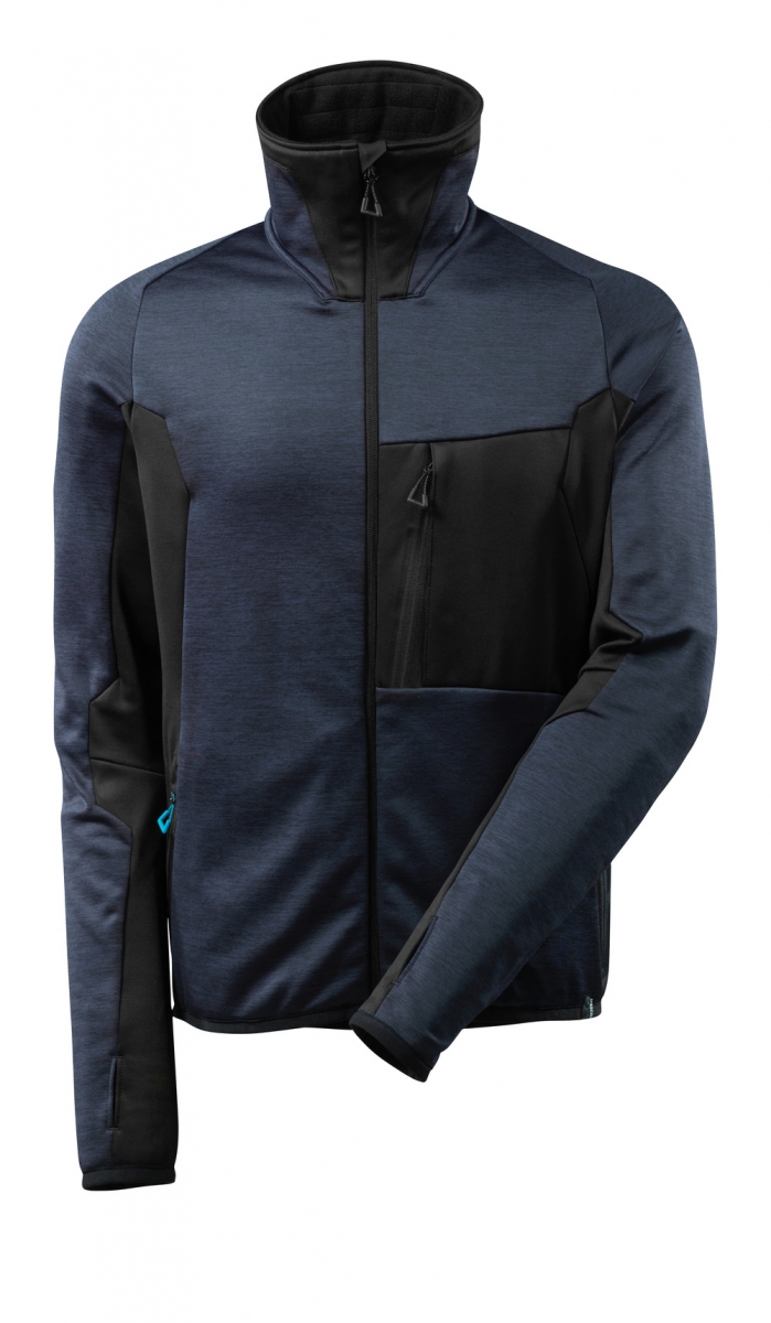 MASCOT-Workwear, Klteschutz, Fleecepullover, mit Reiverschluss, 260 g/m, schwarzblau/schwarz