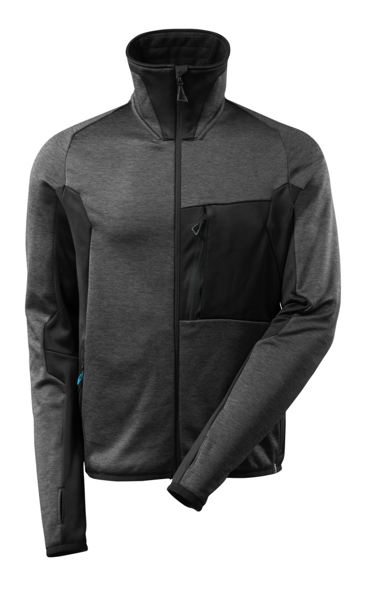MASCOT-Workwear, Kälteschutz, Fleecepullover, mit Reißverschluss, 260 g/m², dunkelanthrazit/schwarz