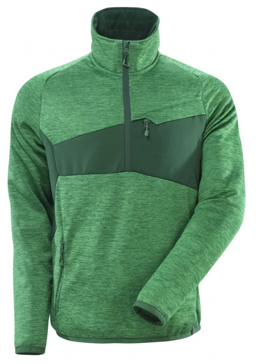 MASCOT-Workwear, Kälteschutz, Fleecepullover mit kurzem Reißverschluss, 260 g/m², grasgrün/grün