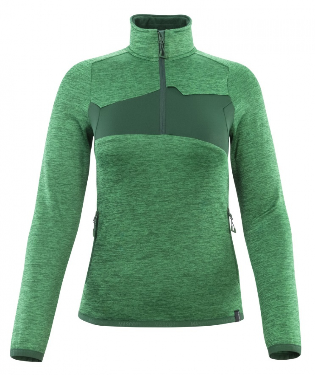 MASCOT-Workwear, Klteschutz, Damen-Fleecepullover mit kurzem Reiverschluss, 260 g/m, grasgrn/grn