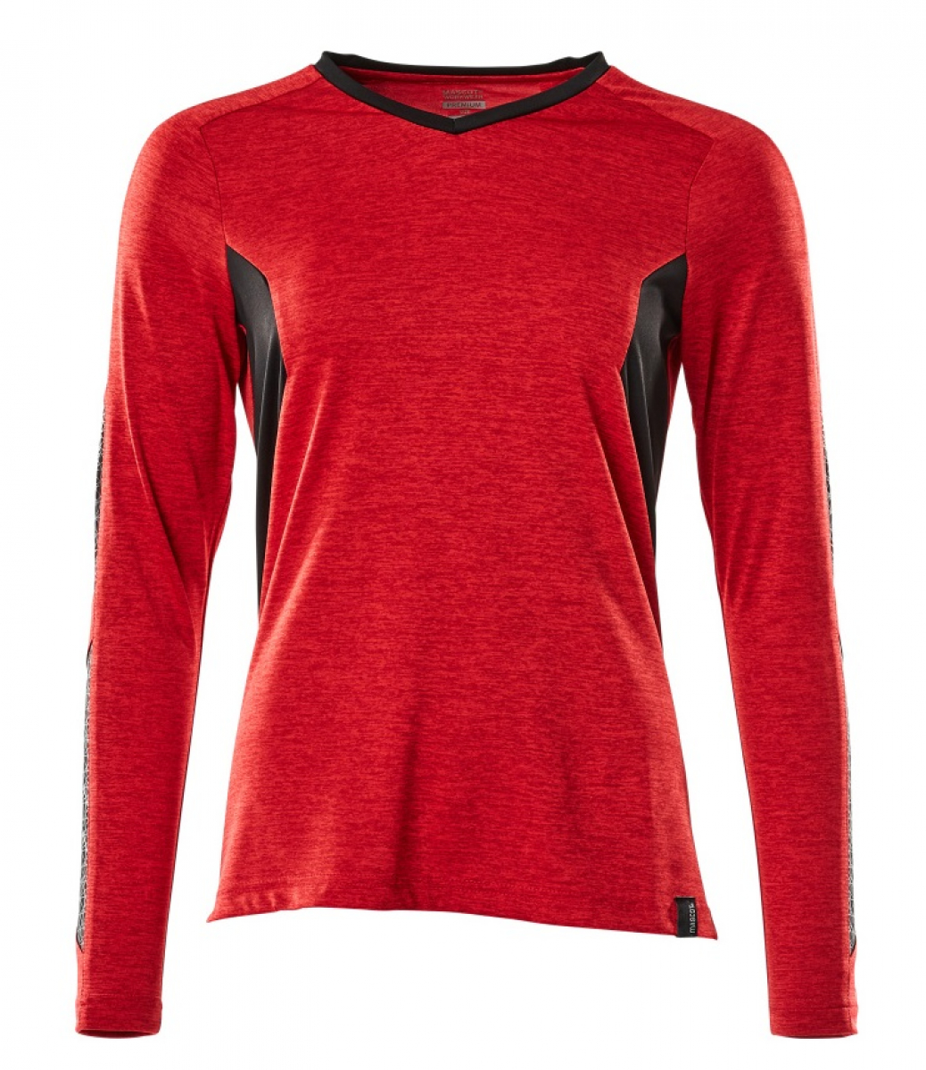 MASCOT-Worker-Shirts, Damen-T-Shirt, langarm, 230 g/m², verkehrsrot/schwarz