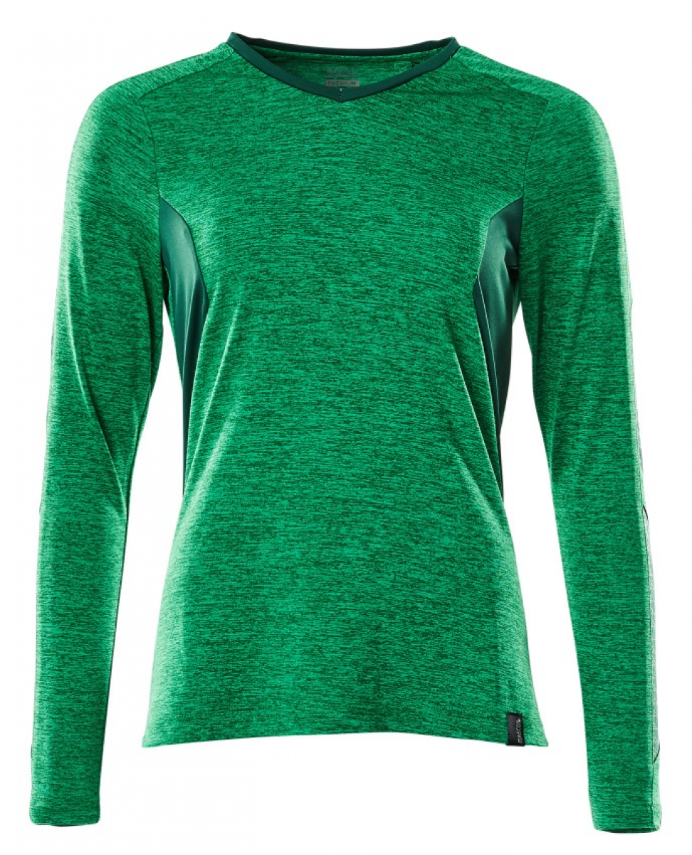 MASCOT-Worker-Shirts, Damen-T-Shirt, langarm, 230 g/m², grasgrün/grün