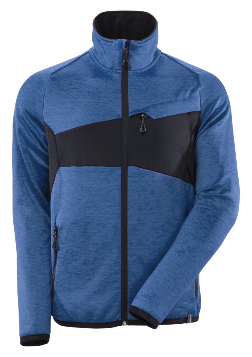 MASCOT-Workwear, Klteschutz, Fleecepullover mit Reiverschluss, 260 g/m, azurblau/schwarzblau