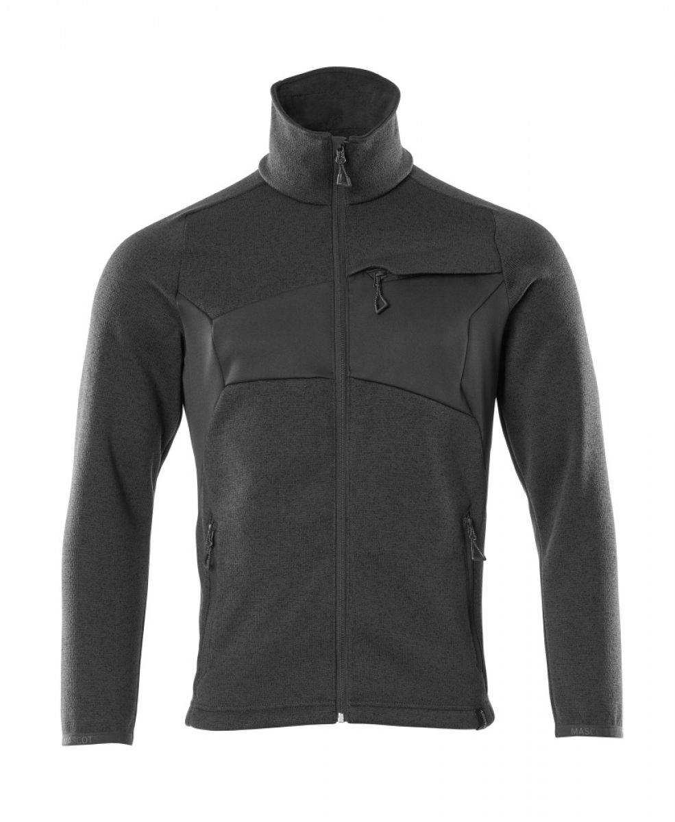 MASCOT-Strickpullover mit Reißverschluss, ACCELERATE, schwarz