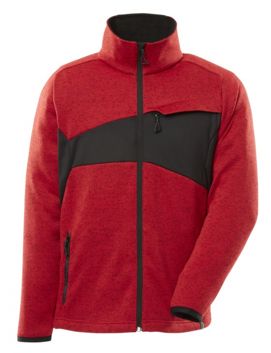 MASCOT-Workwear, Kälteschutz, Strickpullover mit Reißverschluss, 300 g/m², verkehrsrot/schwarz