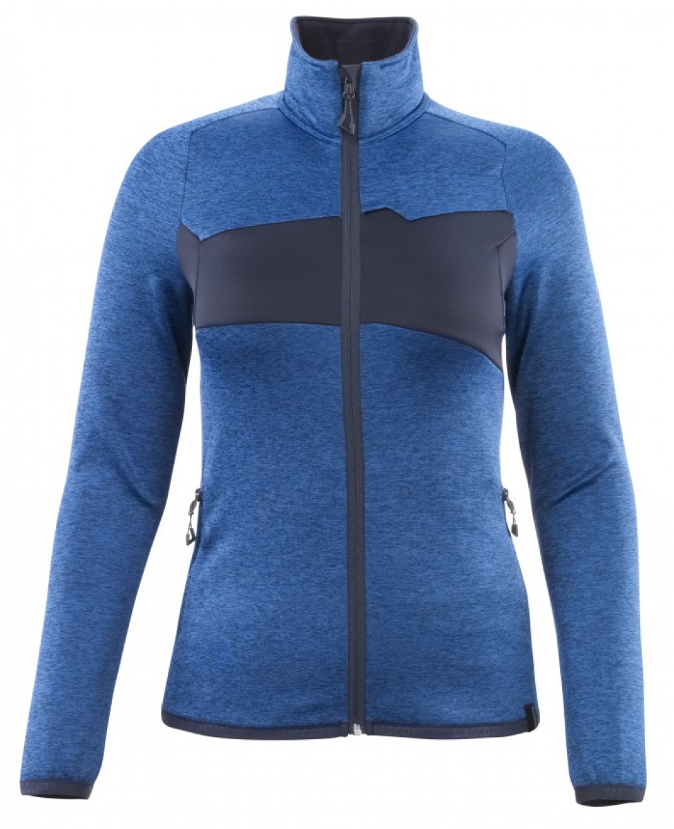 MASCOT-Workwear, Klteschutz, Damen Fleecepullover mit Reiverschluss, 260 g/m, azurblau/schwarzblau