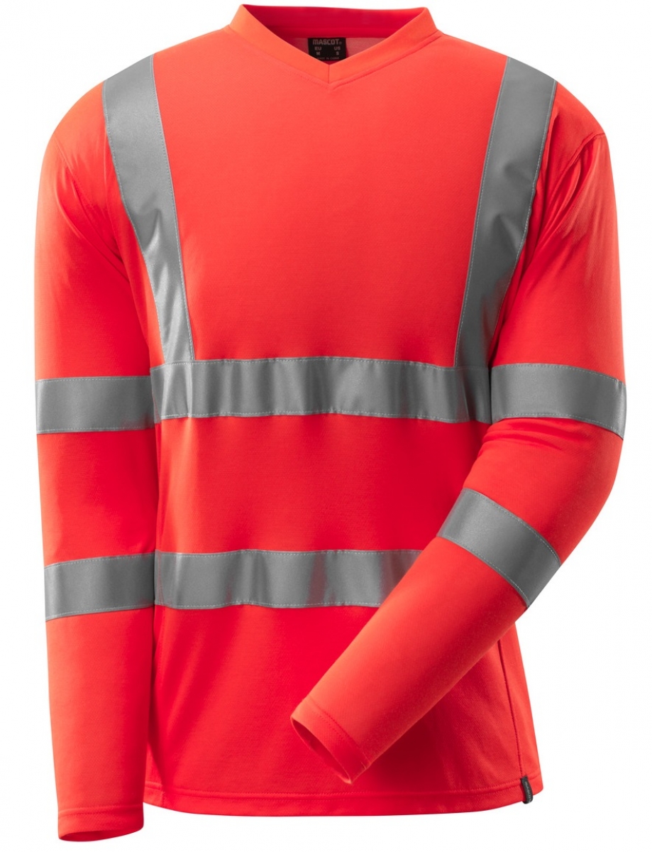 MASCOT-Workwear, Warnschutz-T-Shirt, langarm, 140 g/m, warnrot