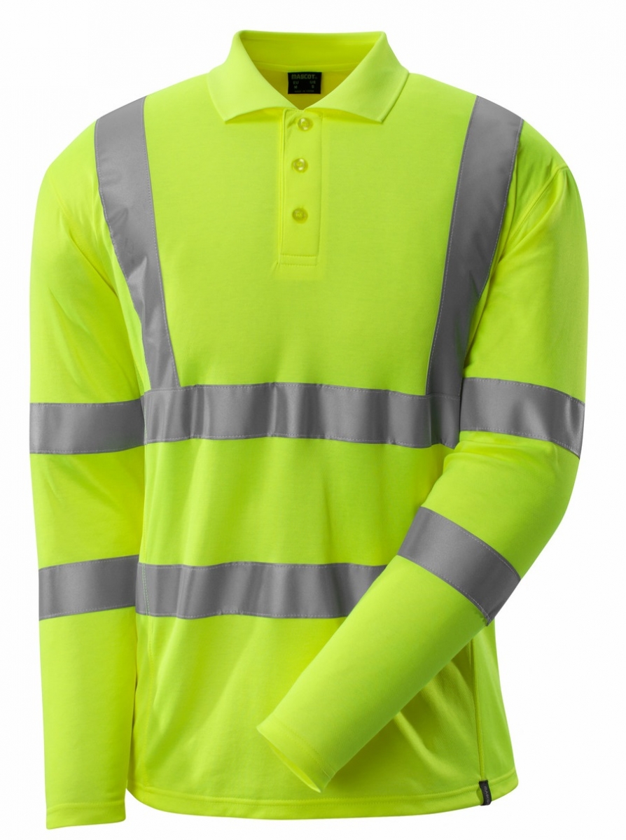 MASCOT-Workwear, Warnschutz-Polo-Shirt, langarm, 140 g/m, warngelb